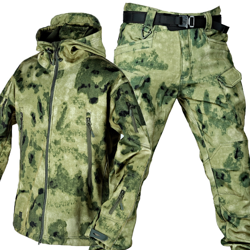 Outdoor Shark Skin Thermal Suit Special Forces Camouflage Brushed Thickened Jacket - Image 5