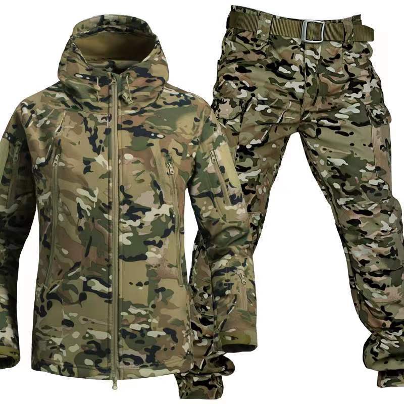 Outdoor Shark Skin Thermal Suit Special Forces Camouflage Brushed Thickened Jacket - Image 4