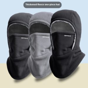 Winter Fleece Hooded Scarf Windproof Cold-proof Warm Face Mask Outdoor Thermal Head Cover Hat