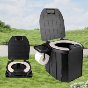 PU-covered Portable Folding Commode Chair